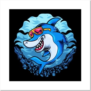 Cute Happy Fish Swimming - Animal Lover Posters and Art